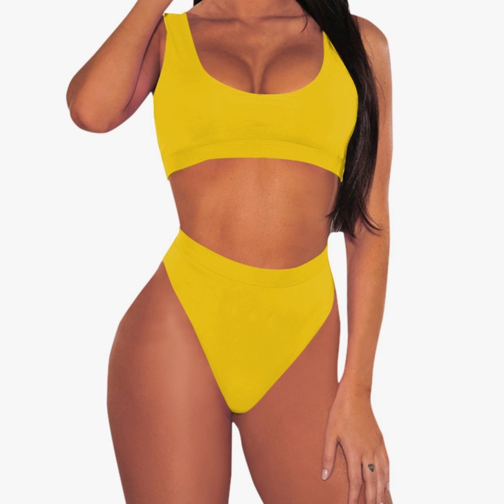High waisted cheeky 2 piece bikini